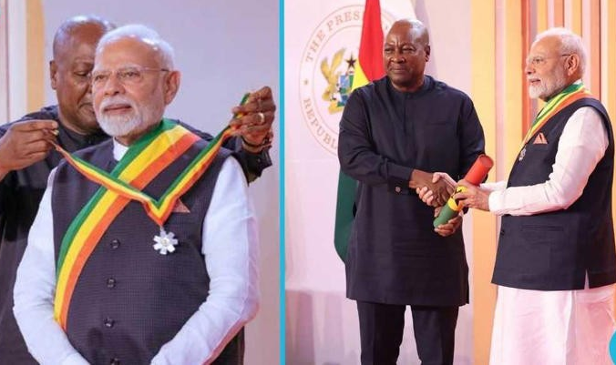 “Ghana Honors Indian Leader: President Mahama Gives Top Award to PM Modi!”